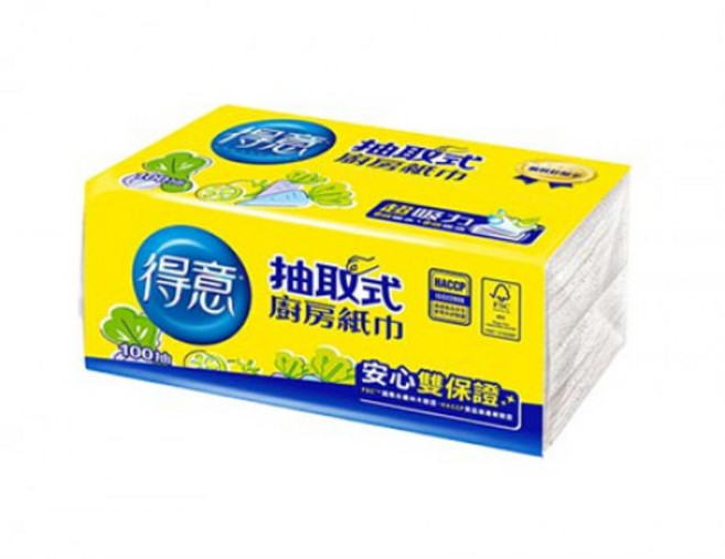 得意 抽取式廚房紙巾 (100抽 x 30包), 100張, 30包