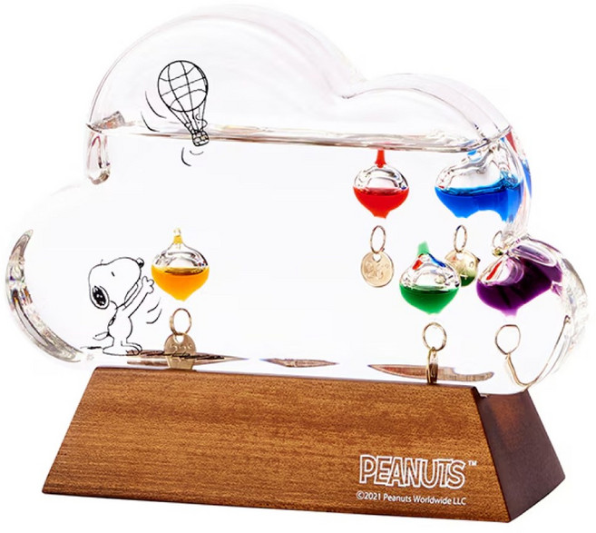 Chatani 茶谷 PEANUTS 史努比 SNOOPY 雲朵造型 伽利略溫度計 熱氣球款, 1個