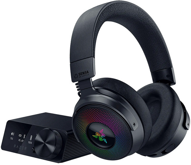 Razer 雷蛇 Kraken V4 Pro 北海巨妖 無線耳機 4模連線 OLED控制中樞 電競耳機 雷蛇耳機 耳機, 黑色, 主商品