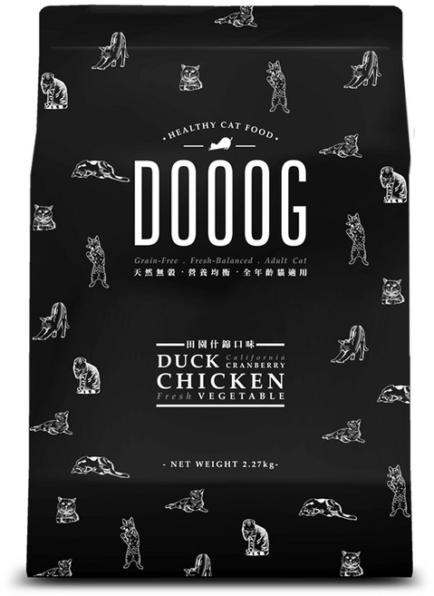 DOOOG 田園什錦鴨肉蔓越莓雞肉貓糧, 2.27kg, 1個, DOOOG貓糧田園什錦