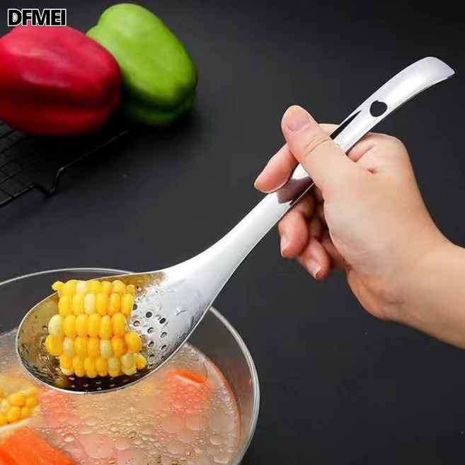 DFMEI 德國316不鏽鋼撈麪勺撈勺油漏勺家用廚房網漏加厚加寬加大漏勺, 1個, 低端201(薄款小號):小號★♜