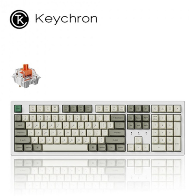 Keychron K10 Max 全尺寸 機械鍵盤 白色 三模 RGB 熱插拔 靜音紅軸 注音版本, 紅軸