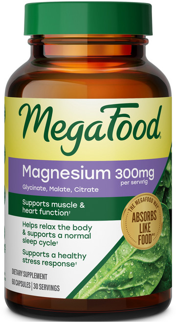 Mega Food 甘胺酸鎂蘋果酸鹽檸檬酸鹽 300毫克膠囊, 1個, 60錠