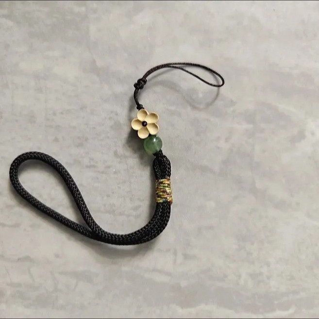 梅花款茶壺繩 編織吊飾, 咖色, 1個