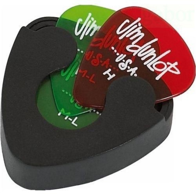 Dunlop 黑色 撥片盒 匹克夾, 1個