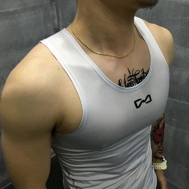 男士緊身運動背心 速乾彈力無袖健身跑步上衣