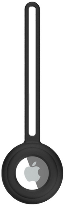 【GS 3C】 適用Airtag 1/2代通用 矽膠保護套 防丟 保護殼 矽膠套 軟殼 防水材質 耐衝擊 防摔殼 防碰撞 防摔落, 綁帶_黑色, 1個