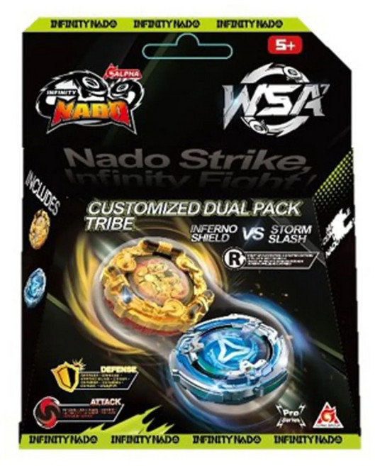 Infinity Nado 自訂雙陀螺包 TRIBE 組合包, 黃藍, 1個