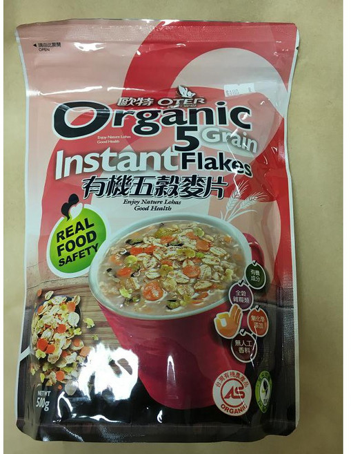 歐特 有機 5 Grain Instant Flakes 有機五穀麥片 500G, 1個