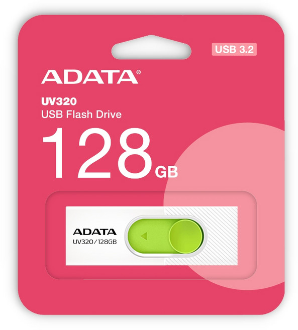 ADATA 威剛 UV320 時尚黑 亮麗白 32G 64G 128G USB 3.2 高速 隨身碟 原廠公司貨, 1個, 128GB