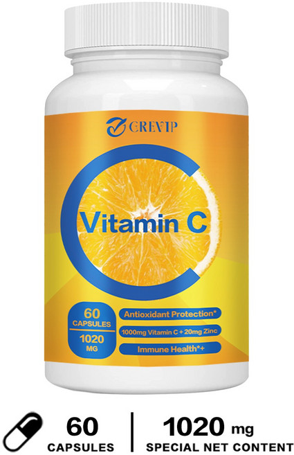 CREVIP 維他命C 膠囊 1000mg 20mg鋅 抗氧化, 60組