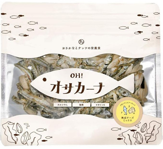 九州小玉 OH! sakana 小魚乾杏仁健康零食, 1個, 熟成起司綜合