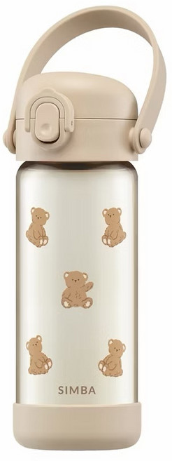 小獅王辛巴 鉑金PPSU兒童水壺400ml 適用2-8歲 幼兒園水壺必備 順順杯, 小熊,吸管型, 1個, 400ml