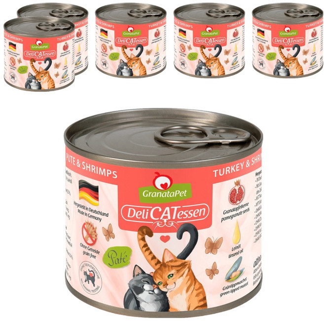 GranataPet 葛蕾特 精緻食光主食系列 貓罐 8號, 火雞 + 蝦肉, 200g, 6罐