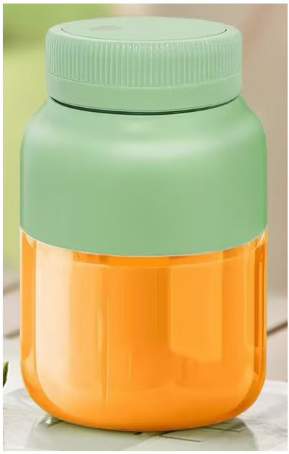 便攜式充電果汁機 榨汁杯 碎冰, 通用, 單杯雙蓋【淺綠色】約1300毫升