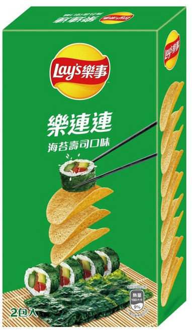 Lay's 樂事 樂連連 原味洋芋片, 1個, 海苔壽司, 102g
