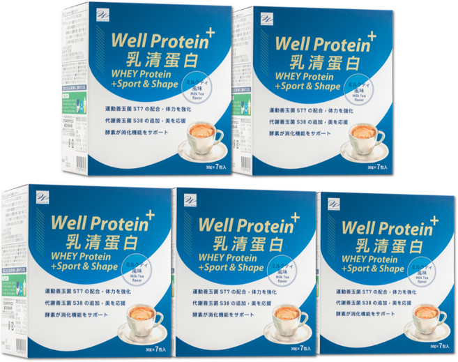 【Wellness】Well Protein 奶茶乳清蛋白 (7包/盒) - 運動蛋白 營養補充, 30g, 35個