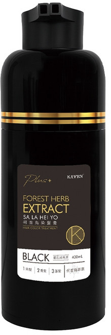 KAFEN卡氛 何首烏染髮膏 Plus 升級版 400ml 植萃護髮 居家染髮劑, 曜石純粹黑, 1個