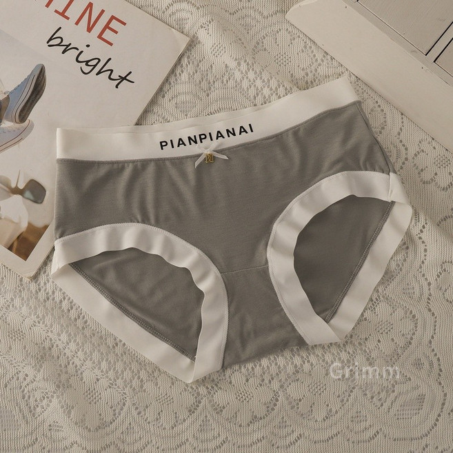 PIANPIANAI 莫代爾棉女生內褲 舒適透氣, 灰色,M(40-48kg)