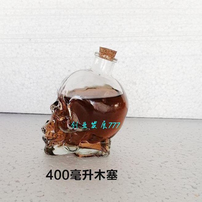 good 玻璃帶蓋便攜玻璃空瓶空酒瓶個性酒壺個性酒瓶, 1個, 400ml木塞