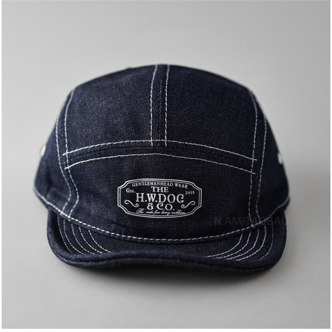 春季新款復古五片式明線短簷棒球帽男女同款休閒百搭遮陽鴨舌帽子