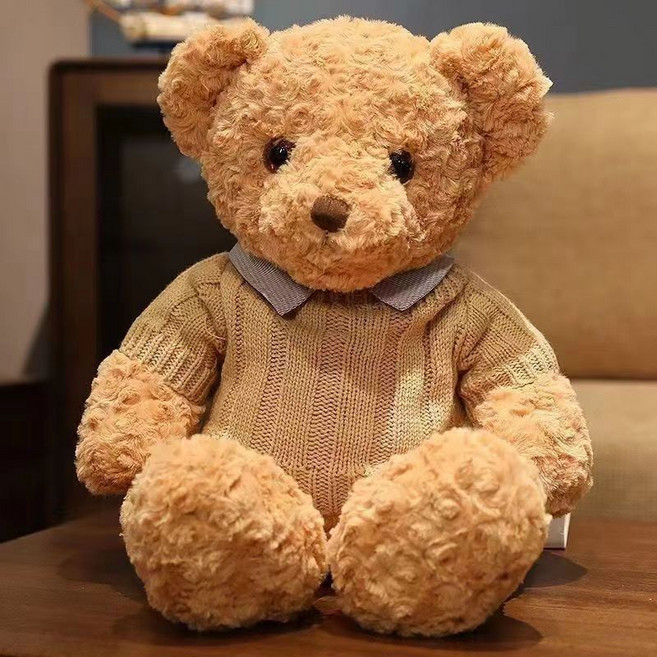 泰迪熊 抱抱熊 毛絨玩具 玩偶 公仔 情人節 生日禮物, 1個, 淺棕, 30cm