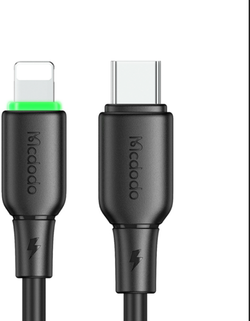 CEYYR 液態矽膠 C to Lightning 充電線 順滑不打結 資料線, 黑色 Type - C to Lightning, 1個