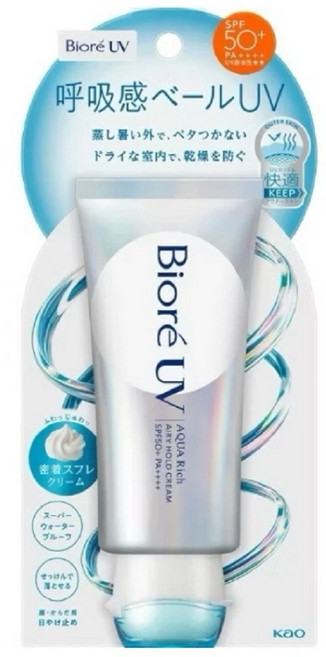 Bioré UV Aqua Rich Airy Hold Cream SPF50 PA 高防曬水感凝露, 1個, 70L