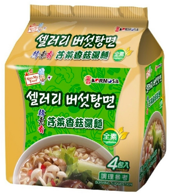 KORMOSA 芹菜香菇湯麵 (全素), 1個, 韓寶芹菜湯麵