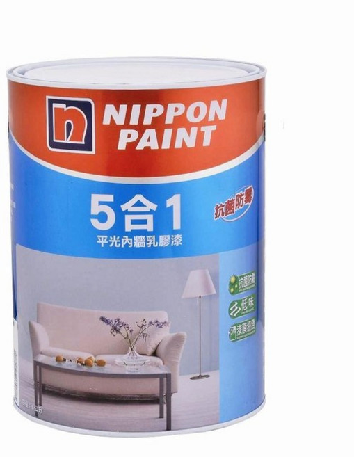 立邦 5合1 平光內牆乳膠漆 抗菌防霉 電腦調色, 1個, 1L, 1L