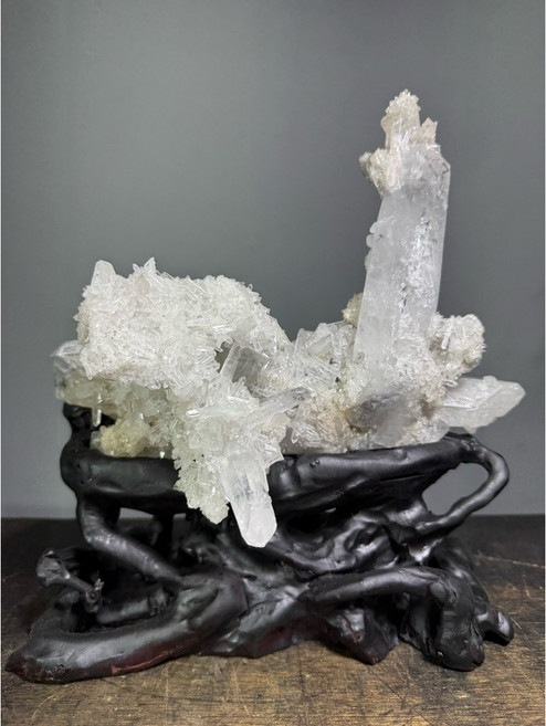 【通天寶】巴西天然【骨幹白水晶】白水晶簇 水晶之王 消磁淨化, 白