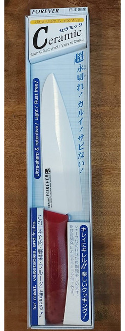 【平安】 日本製 FOREVER 鋒愛華 高精密陶瓷刀 餐刀 16CM SC-16W, 紅色, 1支