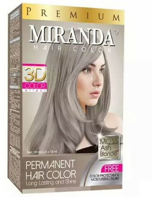 MIRANDA 染髮劑 3D持久亮麗 遮蓋白髮, 灰金髮, 1個
