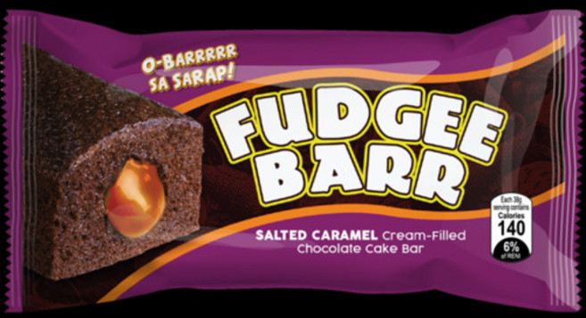 FUDGEE BARR 鹽漬焦糖奶油夾心巧克力蛋糕棒, 400g, 1個