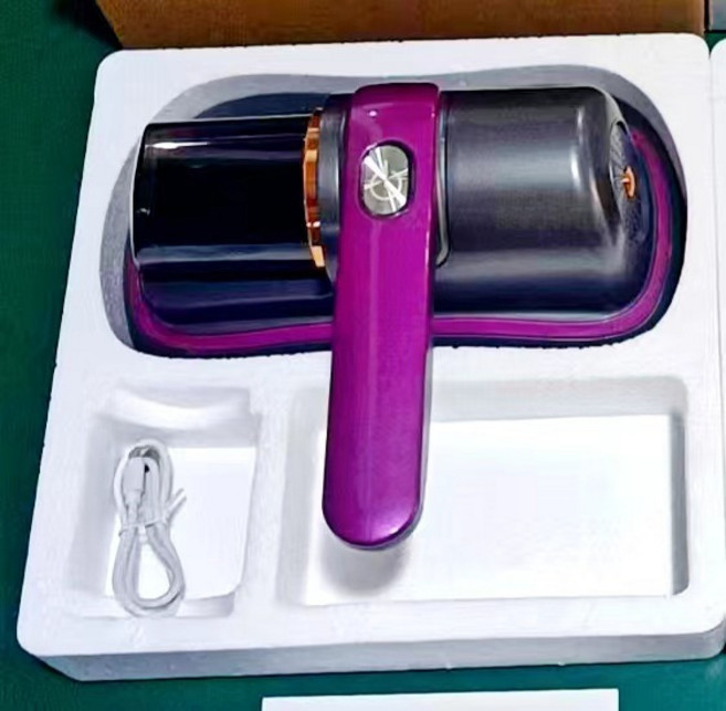 新款除蟎儀牀上家用宿舍無線充電式手持吸塵器大功率吸力除菌除蟎, 【噴漆】, 灰紅色