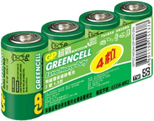 GP超霸 碳鋅電池 乾電池, 1個, 4個裝
