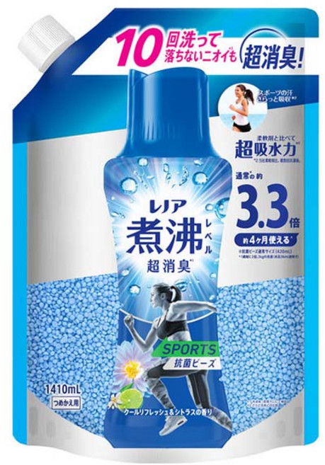 Lenor 蘭諾 Boil Level 超強除臭顆粒 運動酷涼清新&柑橘香 補充包, 1個, 1.41L
