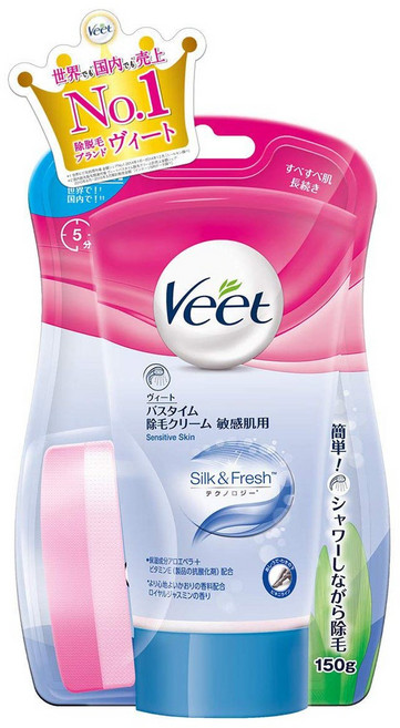 Veet 薇婷 沐浴款 無痛 除毛膏 敏感肌適用 150g, 1個, 150ml