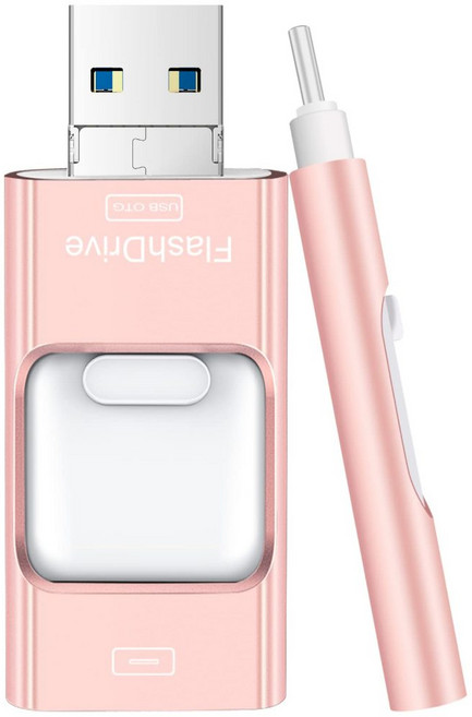 四合一高速USB 3.0 金屬隨身碟, 1個, 四合一少女粉, 2TB