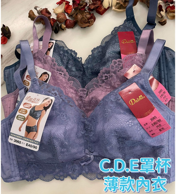 黛絲美 3065 CDE罩杯 全罩式 無鋼圈內衣, 藍色,34E, 1個