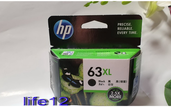 HP 63XL 黑色原廠墨水匣 F6U64AA, 1個