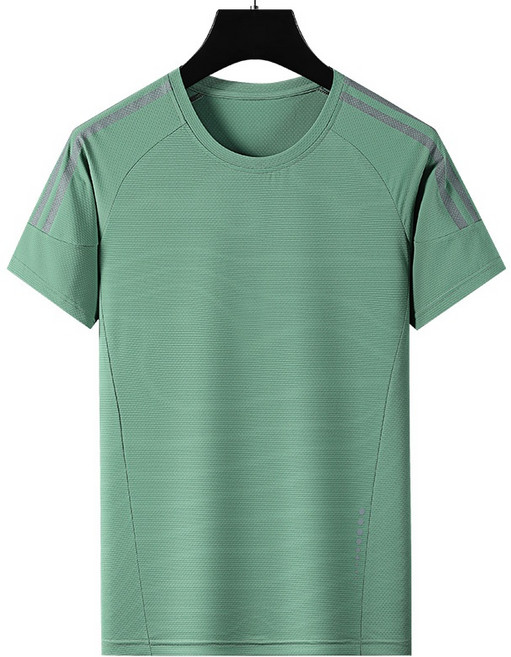 短袖T恤 排汗衫 速乾涼感衣, 男綠色,5XL(建議男95-102公斤)