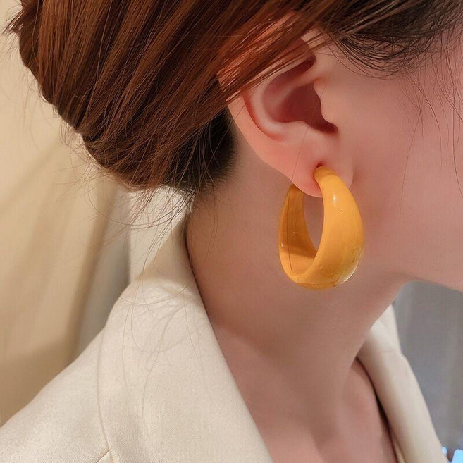 復古港風C型耳環女 高級感氣質耳飾