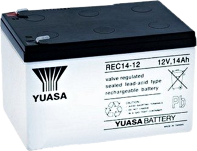 YUASA REC 12V14A 密閉式鉛酸電池 - 萬池王電池專賣 適用於UPS不斷電系統、電動車及太陽能儲能, 1個, 1個裝