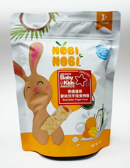 Nobi Nobi 椰脆椰香捲,1歲以上寶寶適用,無麩質無乳製品,天然健康零食, 14g, 1個, 椰香
