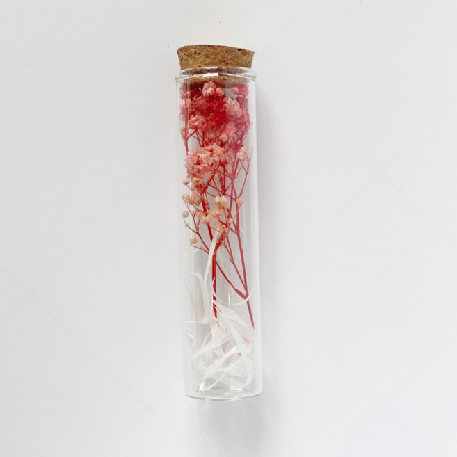 試管乾燥花 許願花瓶, 粉色滿天星(不含禮盒), 粉色滿天星