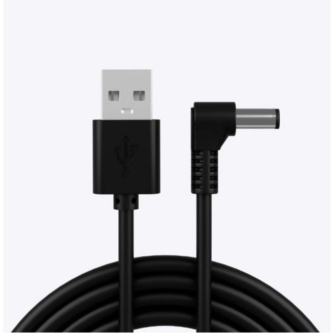 USB 轉 DC 5.5*2.1mm 轉接線 5V 電源線 1米, 1個, 黑, 黑, 1m