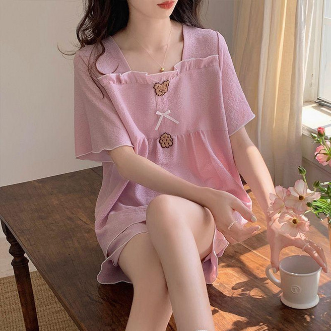 純棉紗小熊家居服套裝