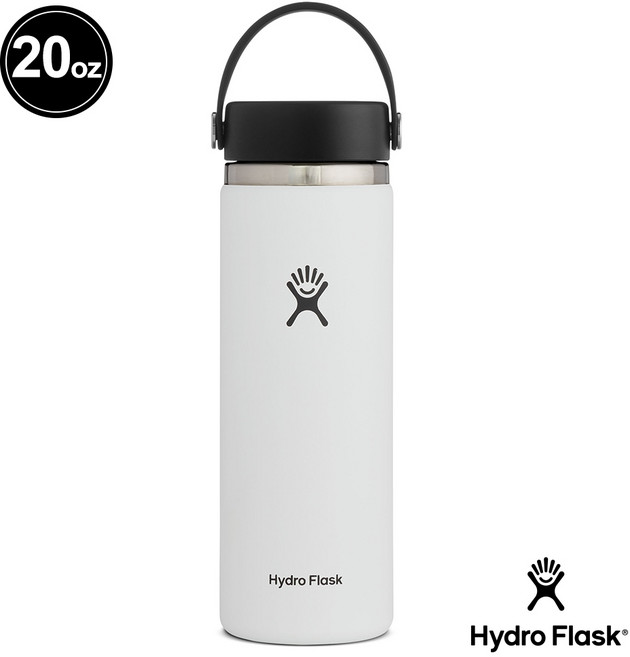 Hydro Flask 寬口 20oz 保溫瓶 經典白, 1個