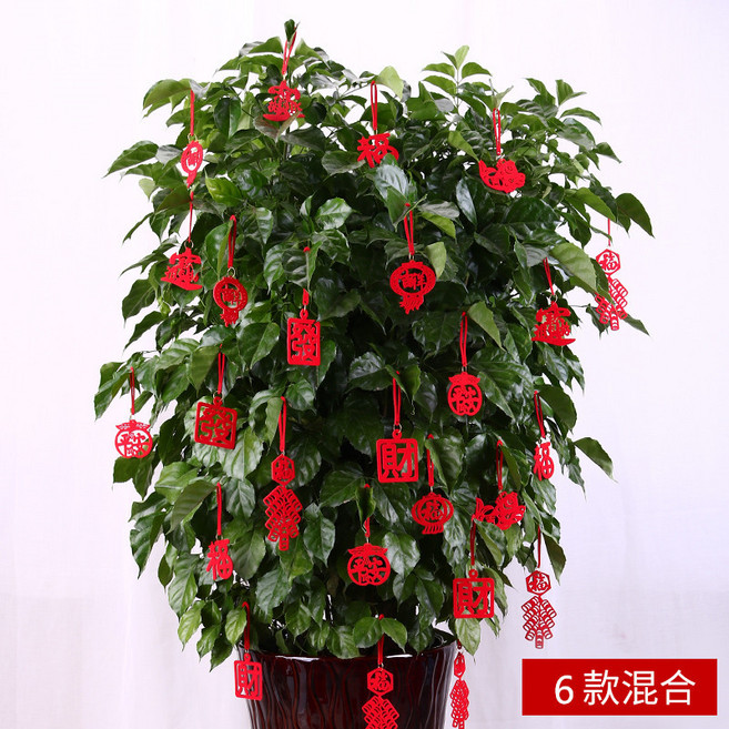 新年裝飾掛飾, 紅色(圖案混搭)